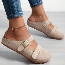 Simple And Comfortable Outer Wear With A Baotou, Fashionable And Versatile, Casual With A Skirt, Niche Retro Classic Half Slippers - Màu Khaki - Xem 2