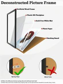 XXBANZHUAN 复古做旧经典风格画廊风格相框 | 12x16/8x10/8x8/5x7 英寸 | 升级弹簧夹 | 6 种天然木纹图案（浅灰色/深灰色/红棕色/黑色/浅木色/风化白色）| 非常适合客厅/卧室/书房/办公室装饰