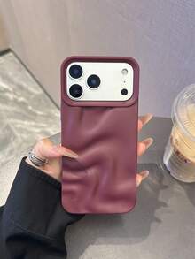 钥匙扣、挂绳 3 件简约高端水波纹手机壳适用于 11、11 Pro、11 Pro Max、12、12 Pro、12 Pro Max、13、13 Pro、13 Pro Max、14、14 Pro、14 Plus、14 Pro Max、15、15 Pro、15 Plus、16、16 Pro、16 Pro Max、16 Plus - 酒紅色 - 查看 12