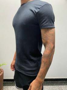 AMERICAN SHORT SLEEVE/BASIC T-SHIRT/RIBBED T-SHIRT - 黑色 - 查看 5