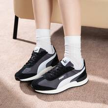 Puma 男女情侣款 R78 系列休闲轻便舒适跑鞋 - 深灰色-白-黑色 - 查看 9