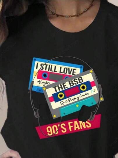 BACKSTREET BOYS Printed Funny Print T-Shirt Ladies Summer Harajuku Girls Street Style Shirt Casual O Collar BSB Shirt Black2.jpg