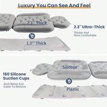 Bath Cushion, Full Body Bathtub Pillow With 160 Suction Cups, Bath And Neck Support, With Laundry Bag Dark Gray, 51.2x 16.2
