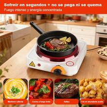 Electric Grill, Black Flat Disc, Adjustable Temperature Control, Even Heat Distribution, Non-Stick Surface, 5 Heating Levels, Indicator Light, Portable And Compact. - White - View 4