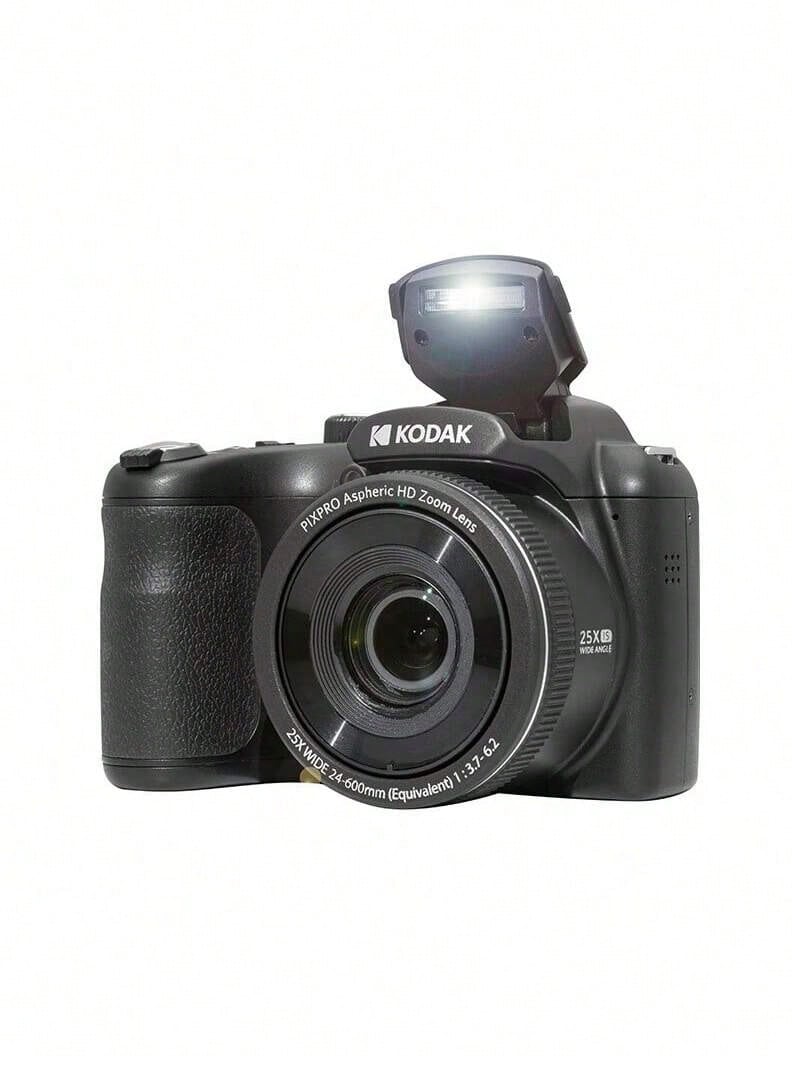 Kodak AZ255 Multi-Function Telephoto Camera, 16.35-Megapixel CMOS, 25x Optical Zoom, Optical Image Stabilization, 24mm Wide Angle, 3-Inch Screen, HD Video, Black (Standard) - Black Standard - View 1