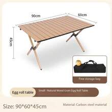 Outdoor Portable Folding Carbon Steel Egg Roll Table, Suitable For Camping, Picnic, Easy To Install