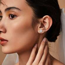 MDFUN 18 Karat Weißgold beschichtetes Tennis Armband und 6mm Kubikzirkonia Ohrringe Set, 3mm runde Kubikzirkonia für Frauen und Männer