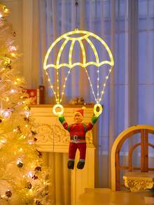 1 قطعة مظلة ضوئية بتصميم سانتا كلوز، تعمل بالطاقة من خلال منفذ USB، مع أوضاع إضاءة متعددة، مناسبة لديكور الشتاء والكريسماس، يمكن استخدامها لتزيين شجرة ، وديكور غرفة المعيشة والنوم والمطبخ، وعرض نافذة المتجر، وديكور الشرفة الخارجية، وكديكور جميل للصور، وإضاءة أجواء حفلة ، هدية عيد الميلاد الراقية