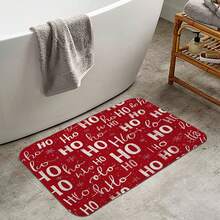 1 pezzo/4 pezzi Set di decorazioni per il bagno con stampa di fiocchi di neve e testo natalizio, include 12 ganci gratuiti, elegante atmosfera natalizia, decorazione invernale, tappetino da bagno, tappetino a forma di U, tappetino rotondo per il water, adatto per tutte le decorazioni natalizie per il bagno