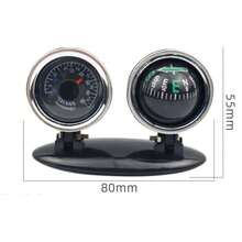 La bàn ô tô 3 trong 1 tích hợp nhiệt kế và ẩm kế - Phụ kiện nội thất màu đen và cam thời trang, phù hợp cho ô tô, thuyền và những người đam mê xe cộ, giúp tăng thêm vẻ sang trọng cho xe | Trang trí bảng điều khiển thanh lịch | Cấu trúc nhựa bền chắc - Nhiều màu - Xem 13