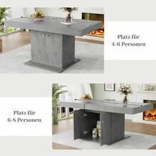 Ausziehbarer Esstisch, L140/180*W80*H76cm,Esstisch mit Stauraum, rechteckiger Esstisch, Kaffee-Freizeittisch,  Platzsparender multifunktionaler Esstisch, Automatischer Teleskoptisch,Betonoptik