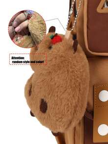 1 件可爱水豚图案返校背包，大容量学生包，带笔记本电脑隔层书包，可调节肩带书包，休闲轻便旅行背包，非常适合女孩/青少年/学生/毕业生，适合日常使用、郊游、旅行、学校和返校