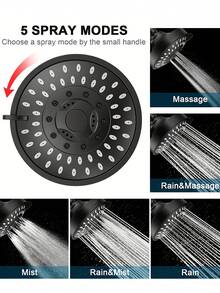 1 pièce Pomme de douche à haute pression de 4 pouces, pomme de douche murale à haut débit avec 5 modes de pulvérisation, conception à haut débit fixe, grande couverture, électrodéposition de haute qualité, installation facile, convient pour les salles de bain de la maison et de l'hôtel, accessoire essentiel pour les salles de bain modernes et élégantes, améliorez votre salle de bain, améliorez l'expérience de douche, cadeau idéal pour Halloween et Noël