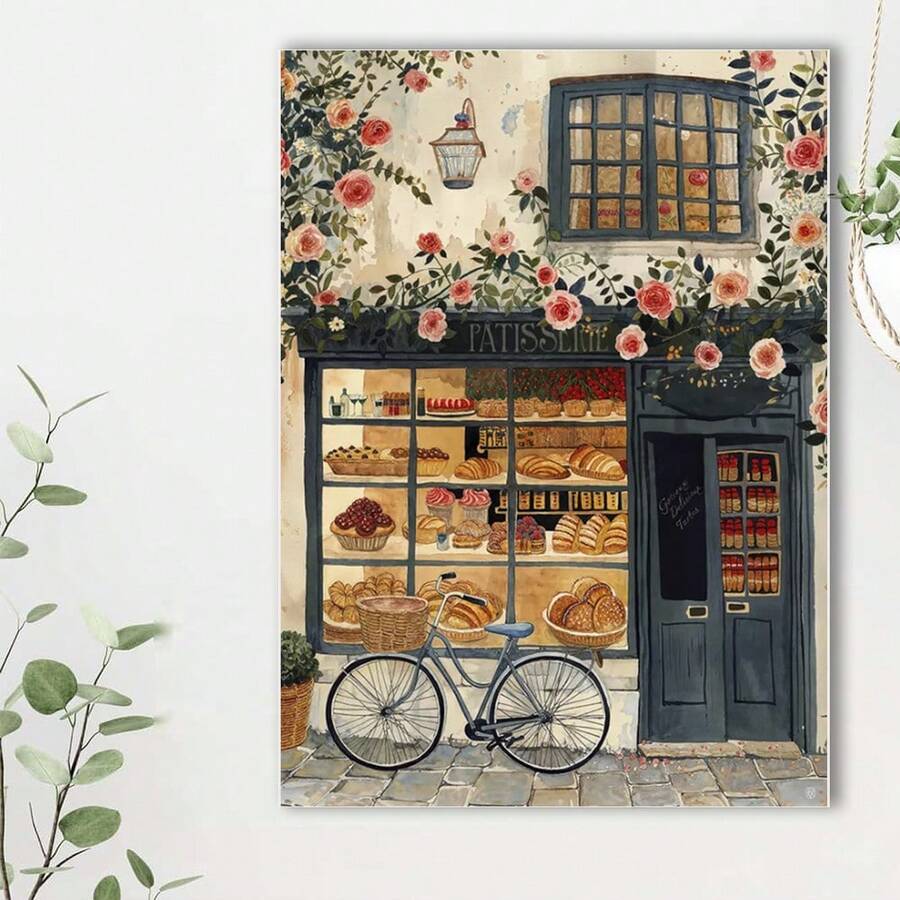 Framed French Bakery Art Print – Paris Patisserie Printable, Croissant Cafe Wall Art, Kitchen & Dining Room Decor. Birthdays,Valentine's Day, Mother's Day, New Year, Halloween,Thanksgiving Day, Christmas, Easter ,Home Living Room Office Wall Decor, Perfect Gift And Wall Decoration, Room Decor, Wall Art Decor, Wall Decor, Living Room. - Random Print(隨機印花) - 查看 1