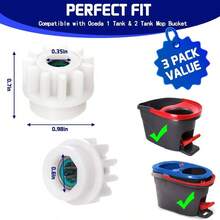 3 Pack Pedal Bearing OCedar Mop Bucket - Easy Fix 90 Rotation Mop Bucket On Market, Compatible With Mop Pedal Clutch Bearing Repair Kit - Initial - View 3