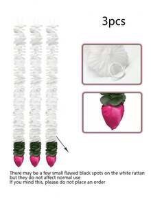 6pcs Diwali Jasmine Hanging Decorations (With Lotus Buds) - Artificial Jasmine Garlands, Elegant White Design, Suitable For Placement On Mantelpieces, Dining Tables & Wall Decoration, Diwali Decorations, Durable Material, Long-Lasting Fragrance - The Ideal Gift For Diwali Celebrations Or Luxurious Family Living