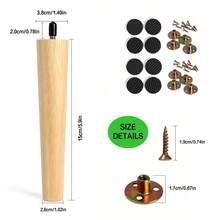 8pcs Wooden Furniture Legs, Round Shaped Natural Wood Color, Replacement Legs For Furniture Like Bedside Tables, TV Cabinets, Footboards, Chairs, Sofas, Cabinets, Bed Frames, Dressers, Medieval Style