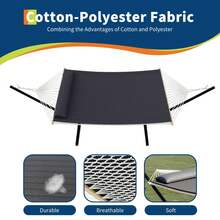 Double Hammock,2 Person Hammock Set With Quick-Lock Steel Stand,Portable Fabric Hammock With Pillow,Indoor Outdoor Lounger For Patio Camping Backyard,500lb Capacity,Flat - Gris Oscuro - Ver 6