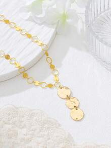 1 Classic Elegant Round Tassel Pendant Necklace With High-End Feel For Women