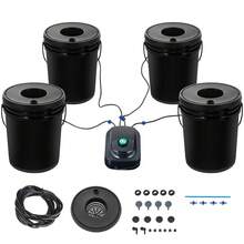 DWC Hydroponic System, 5 Gallon, 4 Buckets, Deep Water Culture Bucket, Hydroponic Grow Kit With Pump, Air Stone And Water Level Device, For Indoor/Outdoor Leafy Vegetables - 查看 8