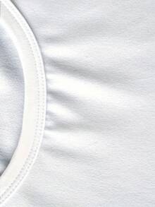 Camiseta gráfica de Navidad para mujer "Let It Snow" - Diseño festivo de copos de nieve y árbol, top casual de manga corta y cuello redondo para verano y primavera, con marrón y detalles, camisetas de Navidad - blanco - Ver 2