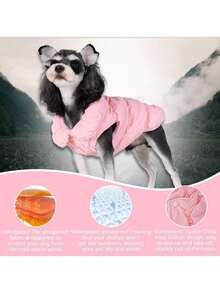 Jachetă pentru câini, haină groasă și călduroasă cu 3 straturi pentru câini de talie mică și medie, 8 culori disponibile, toamnă/iarnă