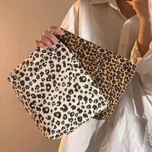 1pc Leopard Print Large Capacity Makeup Bag, Portable Toiletry Bag With Jewelry Compartment, Scratch-Resistant Design For Swimming, Gym, Travel, Student Dorm Storage, Practical Gift For Girlfriend - Multicolor - View 1