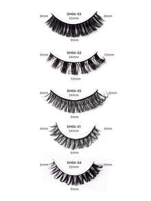 10 Pairs Russian False Eyelashes, D Curl And Fluffy Lashes, Suitable For Daily And Party, Charming Eye Makeup, Travel Essential - Black - View 2