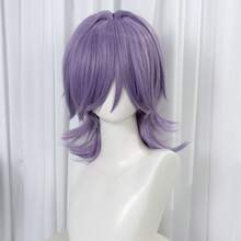 Layered Lavender Wig For Cosplay - Medium Length Fluffy Anime Wig With Bangs, Heat Resistant Synthetic Hair For Men And Women - 紫色 - 查看 2
