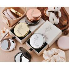 Custom Pocket Mirror With Engraved Name, Personalized Bridesmaid Makeup Mirror, Gift Box Included, Bridal Shower, Wedding Keepsake,Prom Gift - Multicolor - View 5