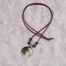 JAOYU Boho Necklace Women Large Pendant Necklace Boho Long Choker Leather Gold Necklace Vintage Earthy Jewelry - 銀色波西米亞風項鍊 - 查看 8