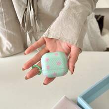 Green Striped Pink Star Earphone Case + Hanging Loop Set, Compatible With Apple Pro 3/Pro 2/Pro/ 4/3/2 Case, Fashionable Earphone Protective Cover - Green - View 6