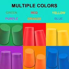 杯子堆叠游戏套装，桌面益智竞赛游戏，颜色分类识别早教训练，逻辑思维训练，杯子堆叠互动玩具，男孩女孩儿童节日派对礼物 - 彩色 - 查看 5