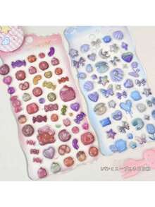 4/8pcs 3D Embossed Rainbow Bubble Stickers Handmade Creative Multi-Scene DIY Fairy Decoration Artifact, School Supplies, K-Pop , Office Decoration