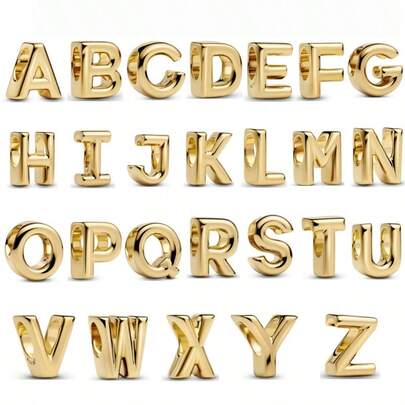 1 st. trendig pärla med 26 bokstäver för kvinnor, passar armband, gör-det-själv-smycken, jubileumspresent, fina smycken för damer