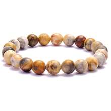 1pc 6mm, 8mm, 10mm Natural Stone Beaded Bracelet, Agate, Sparkling Stone, African Turquoise, Etc. Healing Stone Bracelet, Layerable Boho Style Fashion Jewelry For Women