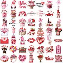 50pcs Matte Stickers - Valentine's Day Stickers Suitable For Asymmetrical Shaped Phone Cases, Laptops, Water Bottles, Scrapbooks, Diaries - Multicolor - View 7