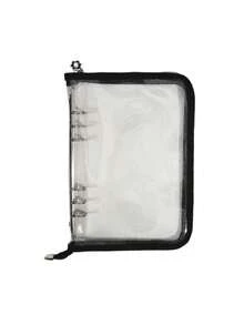 A5 Aufkleber Sammlungsorganizer Ordner Set mit großer Kapazität, Pu-Leder, klarer Aufkleber Aufbewahrungsalbum mit Reißverschluss, doppelseitig zum Sammeln für Journal, Sammelalbum, Planer