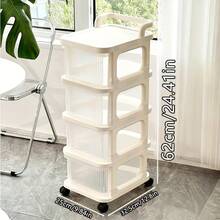 1 件多层滚动储物柜，带透明抽屉和黑白设计 - 重型塑料结构，4 个脚轮，便于携带，紧凑型节省空间的整理器，适用于家庭、办公室、卧室、厨房、浴室 - 易于组装，耐用的塑料储物柜 - 彩色 - 查看 10