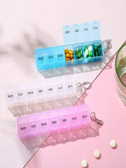 7-Compartment Moisture-Proof Transparent Pill Box, Portable Small Rectangular Pill Box, Suitable For Travel And Daily Use (Monday To Sunday). Reusable, Dustproof, Moisture-Proof, Waterproof, And Airtight Container. Pill Box, Organizer Box, Suitable For Travel, Home, And Car Environments. Ideal For Storing Medications, Rings, And Other Small Items. Reusable, Dustproof, Moisture-Proof, Waterproof, And Airtight Container.