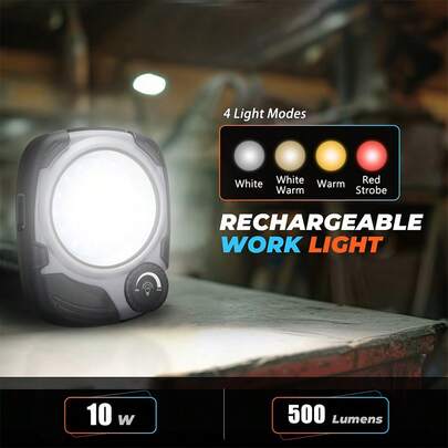 Multi Functional Work Light With Infinite Dimming TYPE-C Fast Charging Customer Hook Magnetic Placem