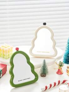 1 pieza Espejo de Vanidad Plegable con Forma de Árbol de Navidad, Portátil y Conveniente para Maquillaje, Dormitorio, Dormitorio Universitario, Oficina, Uso Doméstico, Nuevo Regalo de Navidad