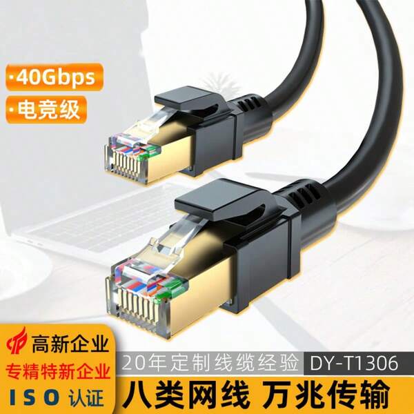 TXK-Tech Cat8 Shielded Ethernet Network Cable - 40Gbps Gigabit High Speed SFTP Patch Cord 22AWG Pure Copper Core Cable (Aluminum Foil + Braided Shield Dual Shielding) Gold-Plated RJ45 Connectors, Fluke Tested, Suitable For Router/Switch/Server (1m/3 Meters/5m Black)