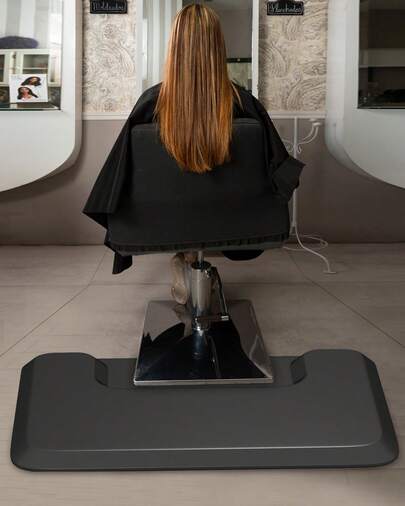 Artist hand 3 Ft. X 4 Ft. Barber Chair Mat Salon & Barber Shop Chair Anti-Fatigue Mats Comfort Salon Chair Mat,Rectangle - 1/2 In. Thick, Square Slot, Black
