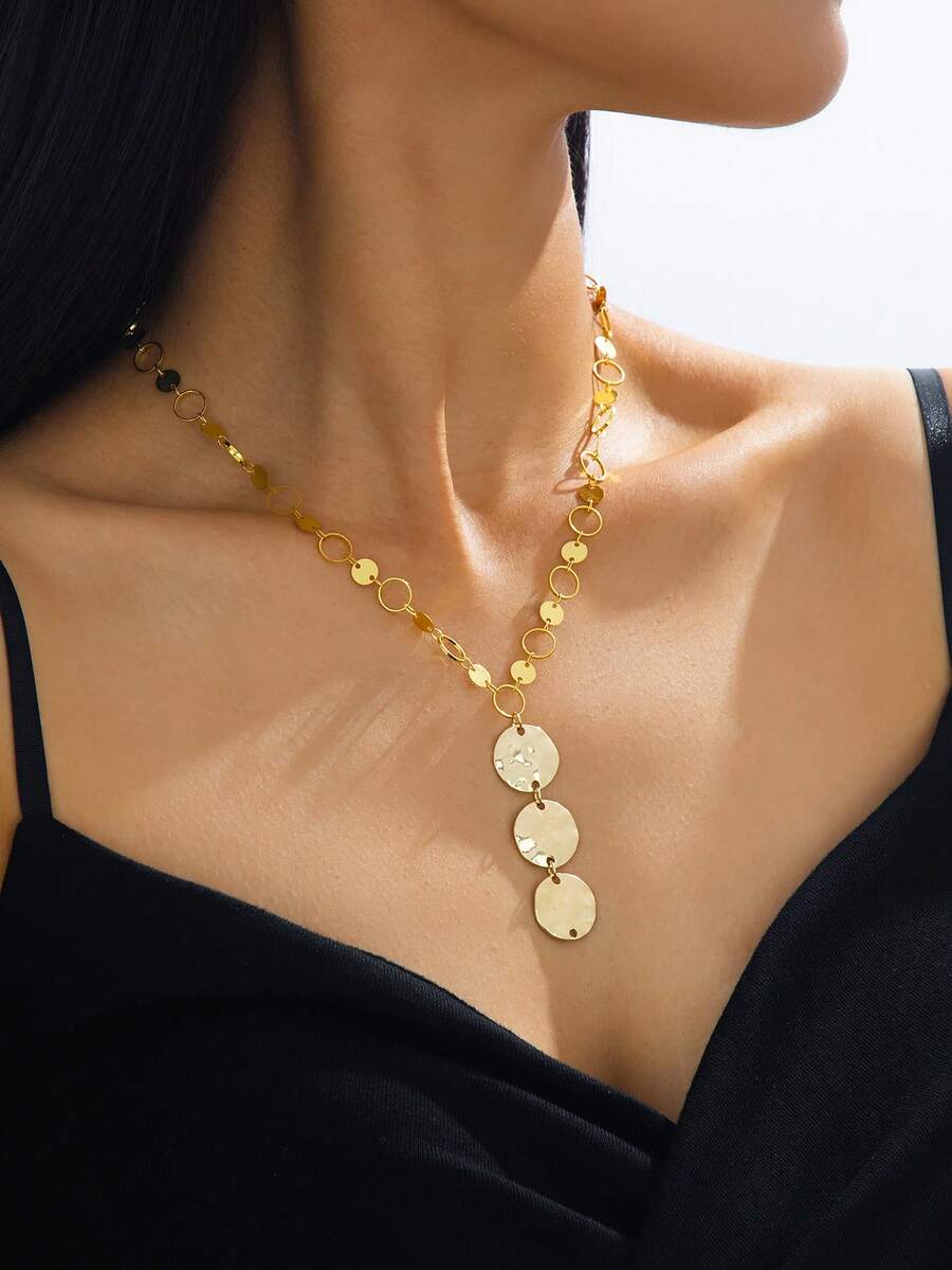 1 Classic Elegant Round Tassel Pendant Necklace With High-End Feel For Women