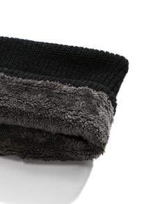 1pc Men's Simple & Convenient Knitted Neck Warmer, Soft & Stretchy Warm & Comfortable Scarf, Suitable For Winter Daily Outdoor Activities, Hiking