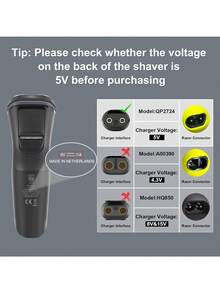 USB-C PD 快速充电电源适配器，带 USB-C 转换器 - 兼容飞利浦电动剃须刀和 USB-C 设备。便携式设计，适合旅行和移动电源使用。兼容 USB-C 设备，高品质结构，时尚设计。适用于剃须刀盒和旅行剃须刀盒等美容配件。