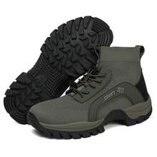 Outdoor Hiking Shoes, Wear-Resistant, Breathable High Top Hiking Boots, Men's And Women's Lightweight Off-Road Hunting Riding Shoes, Woven Work Boots, Motorcycle Shoes