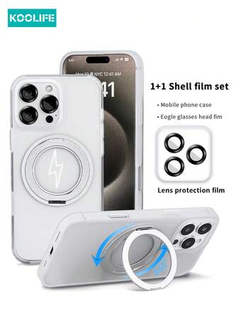 Koolife 1pc 360° Rotating Magnetic Phone Case Compatible With IPhone 17 Pro, 2.5mm Backplate, PC+TPU Material, Precise Cutouts, Skin-Friendly Matte Anti-Slip Anti-Sweat, Raised Camera Protection, Compatible With IPhone 13/13 Pro/13 Pro Max, 14/14 Pro/14 Pro Max, 15/15 Plus/15 Pro/15 Pro Max, 16/16 Plus/16 Pro/16 Pro Max/16e