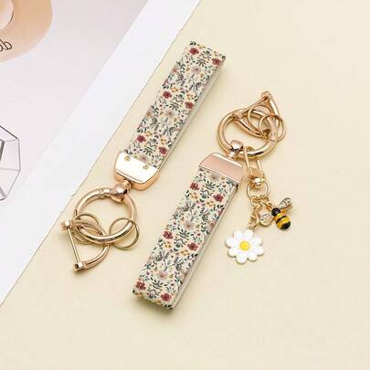 1 pezzo Portachiavi in lega di zinco, stampa in PU, design elegante, rivestimento antiruggine. Adatto per chiavi di auto e di casa, pratico e alla moda.